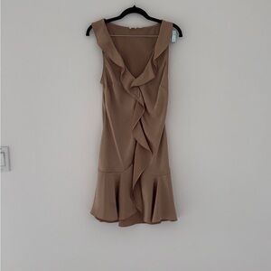 Aritzia Asymmetrical Tan Dress